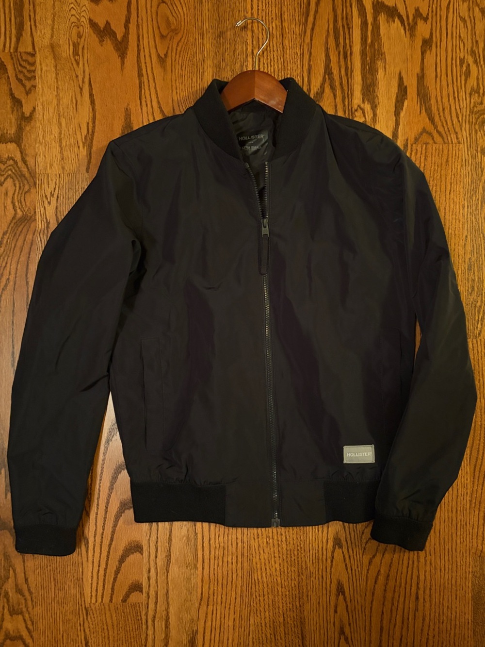 Hollister Men's Black Lightweight Bomber Jacket